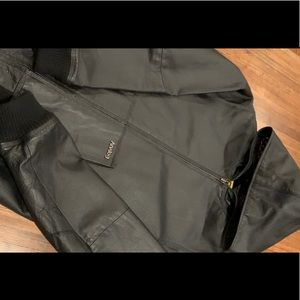 Men’s Black Leather Hoodie. Analog. Size S.